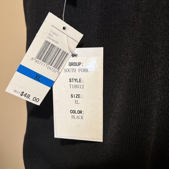 Due per Due Collection 2 Piece Solid Black Long Sleeve Cardigan And Top Size XL - Picture 13 of 13